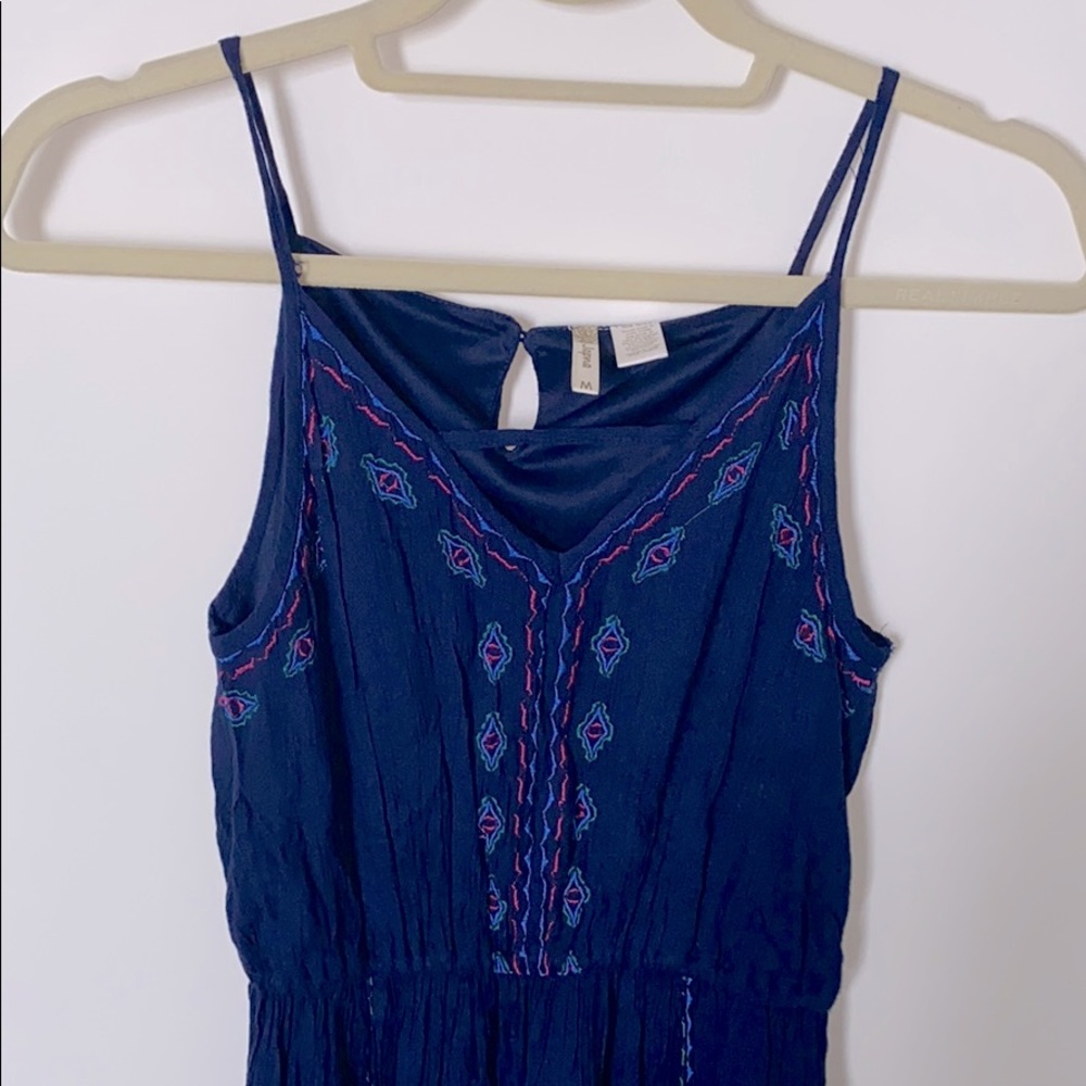 Navy embroidered cover up maxi
